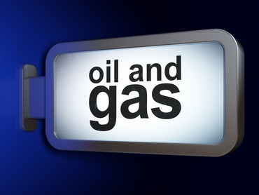 Industry concept: Oil and Gas on advertising billboard background, 3D rendering
